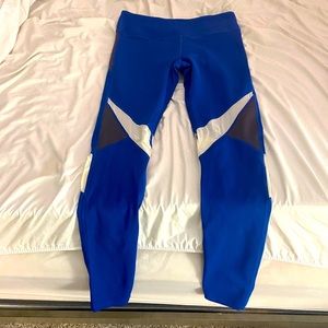 Blue with White Mesh Fabletics leggings